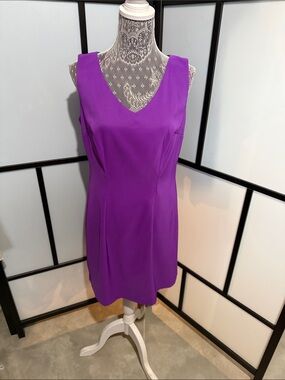 Alyx Bold Purple Sleeveless V-Neck Mini Dress